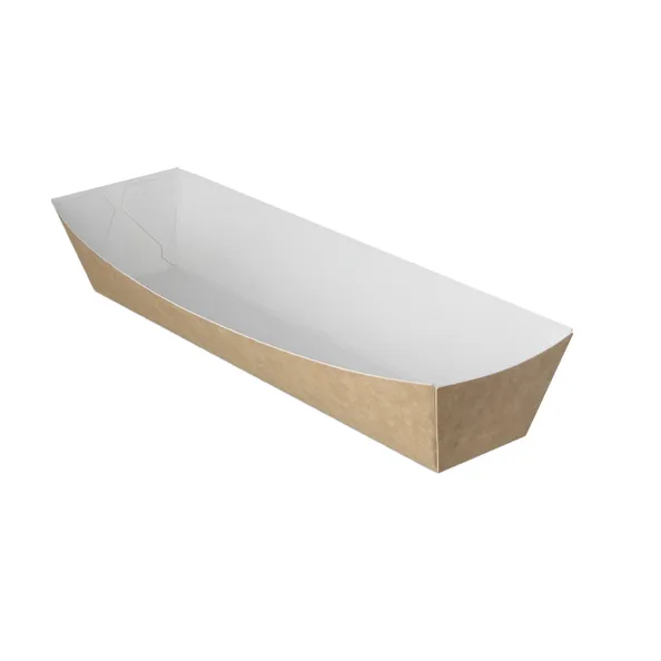 Snackbakje A16 kraft/wit BIO (Frikandel) 400 stuks